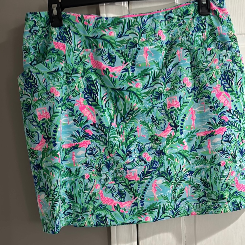Lilly Pulitzer Mini Skirt - Pink and Green Tropical Print